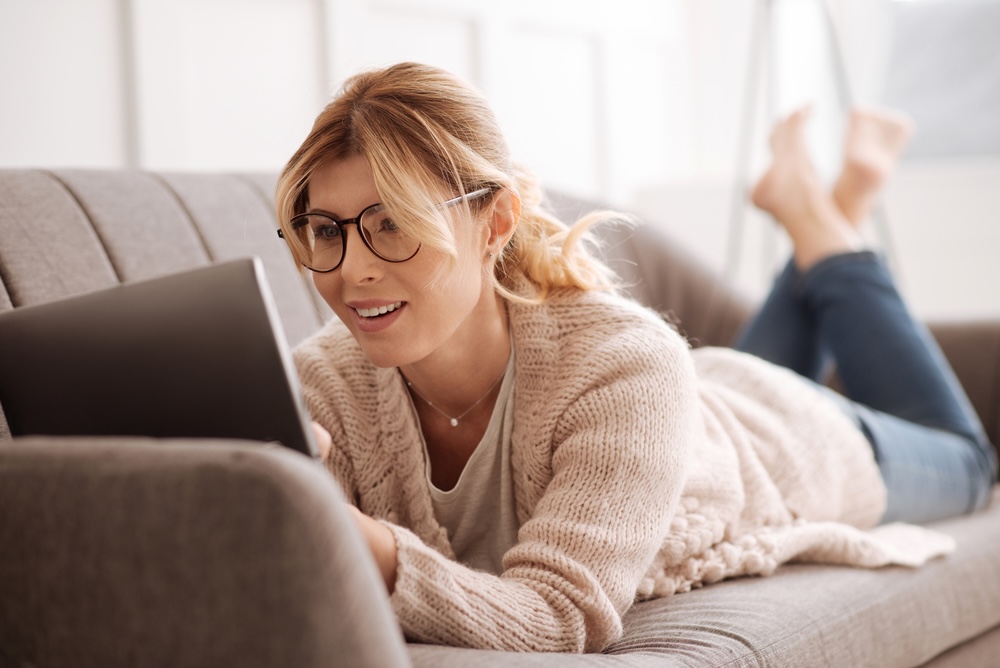 Woman reading addiction quotes for family members