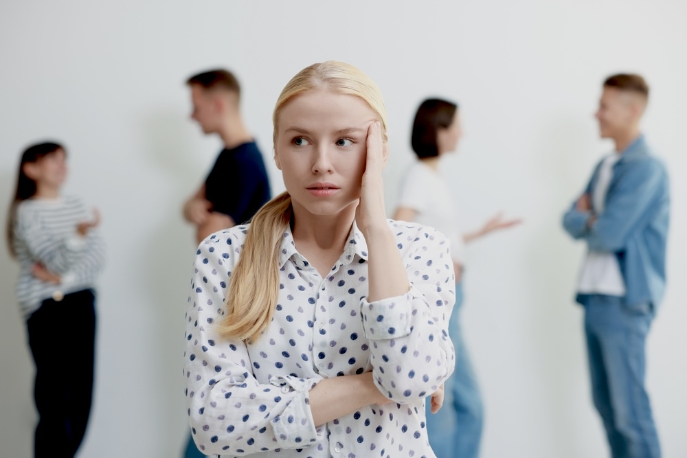 Woman experiencing social anxiety
