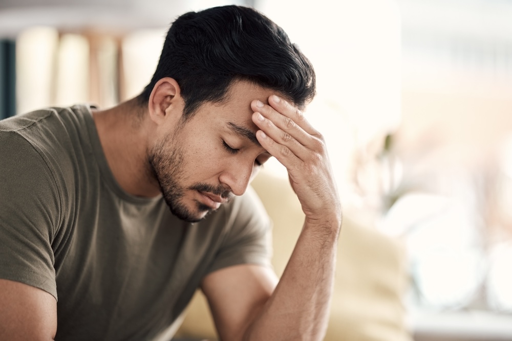 Man struggling with mental health and addiction needing dual diagnosis